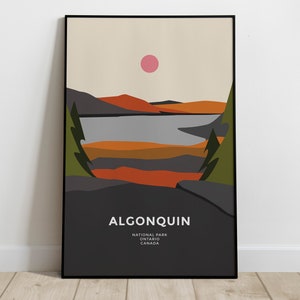Algonquin National Park Ontario Kanada Poster Minimalist Mid Century Modern Poster