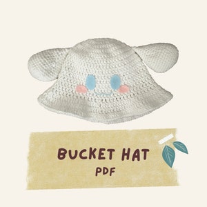 Crochet Pattern, Cinna Bunny Bucket Hat