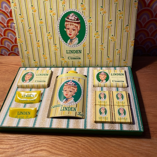 Cussons « Linden ». Coffret cadeau de bain des années 1950.