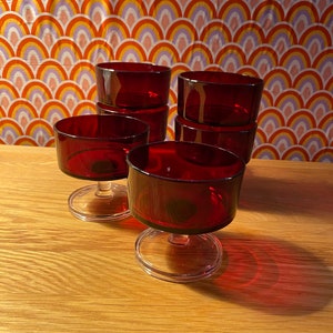 Trifle bowls x6. Luminarc, 1970’s.