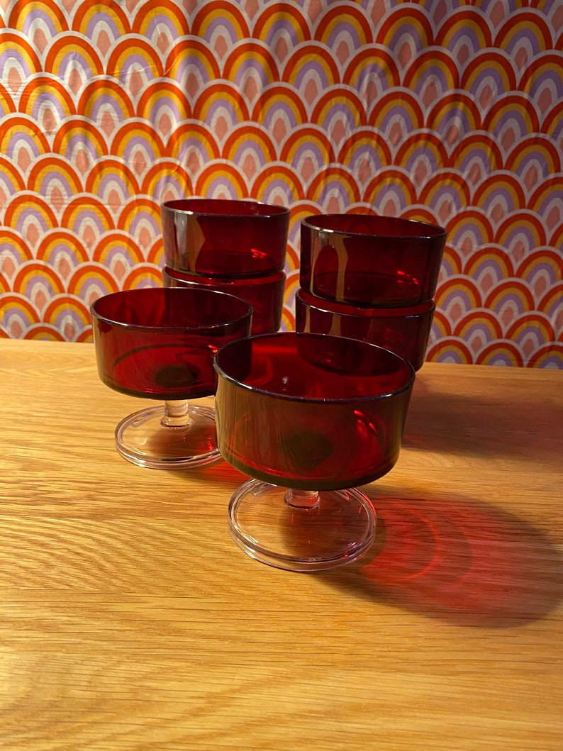 Trifle Bowls X6. Luminarc 1970s. Etsy Australia