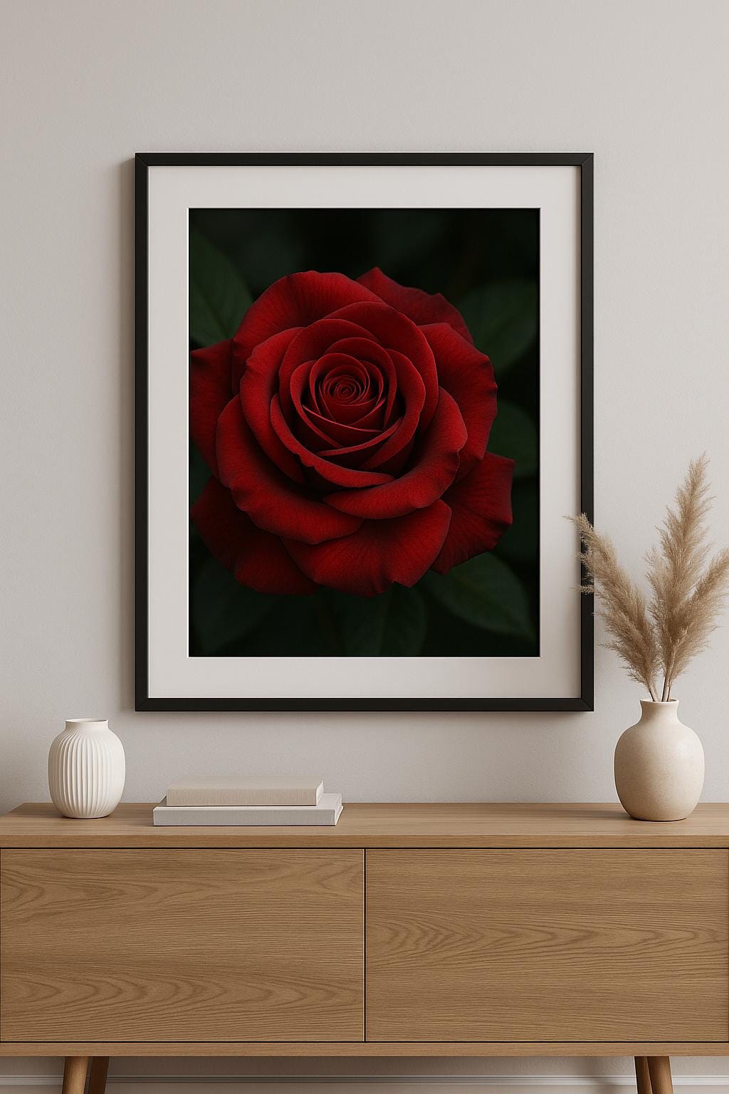 3D Red Rose Print | Elegant Floral Wall Art (digital Download) - Etsy