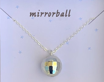 Shining Mirrorball Necklace // Silver Chain // Sparkly Disco