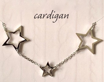 Stars Choker Necklace / folklore jewelry / Choice of Silver or Gold / Floating Stars / Stainless Steel Necklace / Concert Jewelry