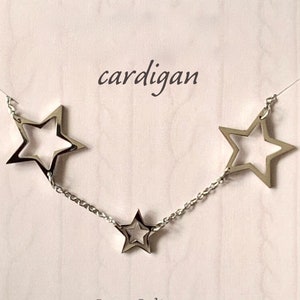 Stars Choker Necklace / folklore jewelry / Choice of Silver or Gold / Floating Stars / Stainless Steel Necklace / Concert Jewelry