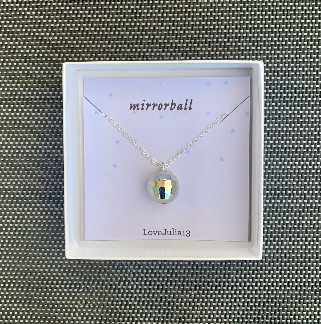 Shining Mirrorball Necklace // Silver Chain // Sparkly Disco