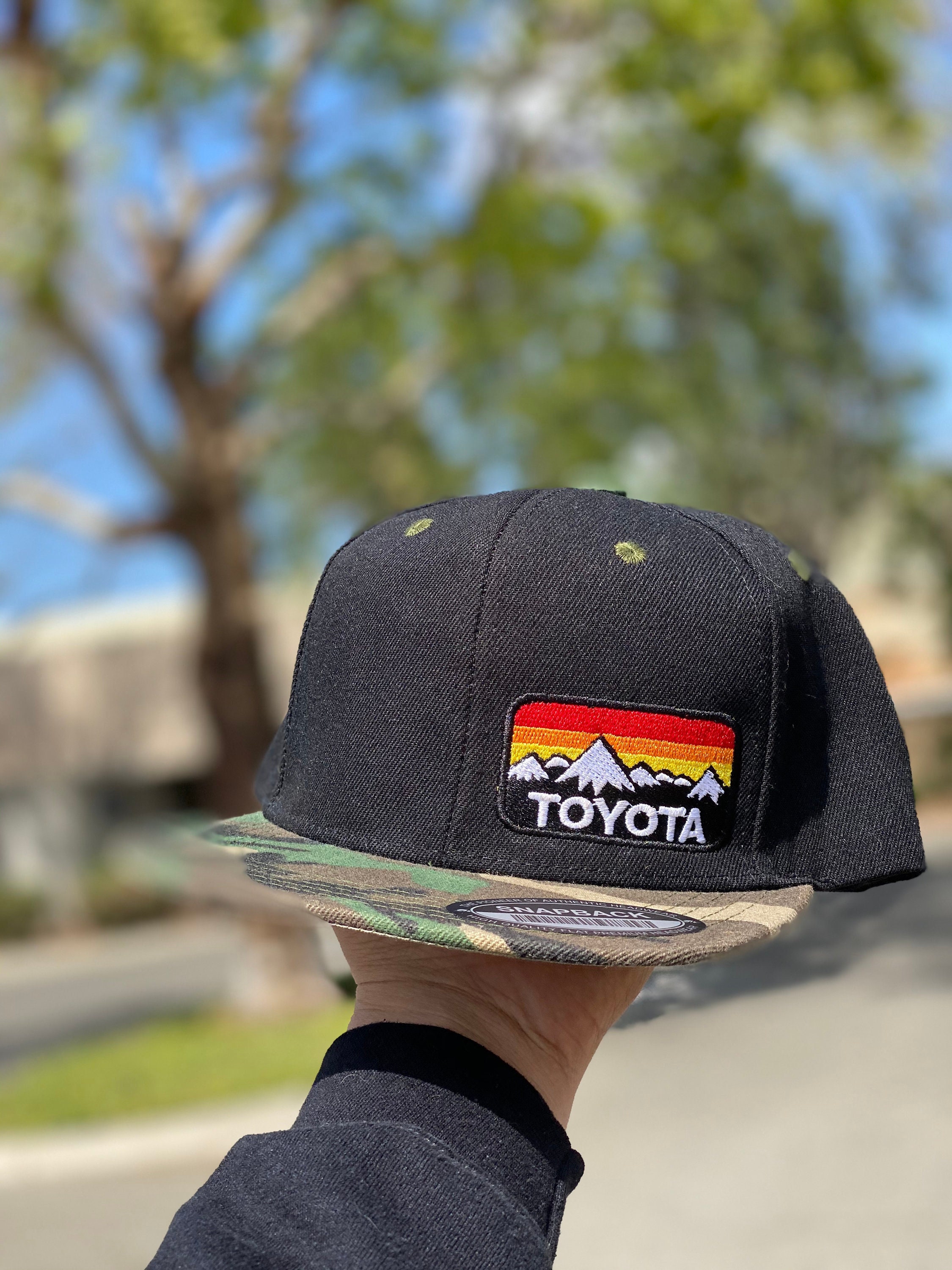 Camo Toyota Snapback Black and Camo Hat 
