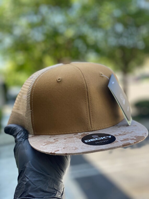 Brown Beige Blank Camo Trucker Hat Etsy