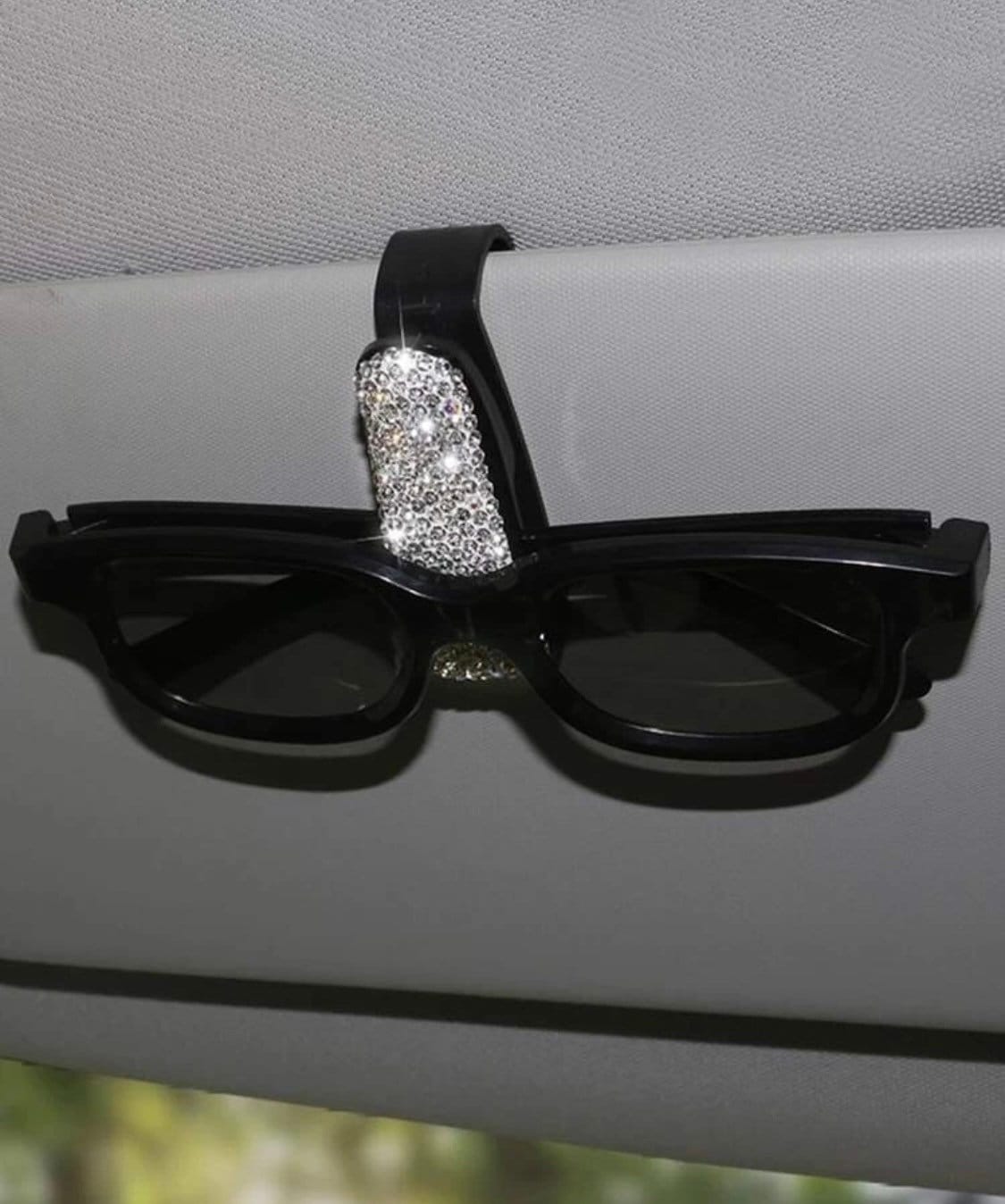 Leather Glasses Clip Holder for Sun Visor Universal Auto Interior Accessories Black ROSON Car Visor Sunglasses Case Handmade Eyeglasses Storage Box with Hidden Magnetic Closure 