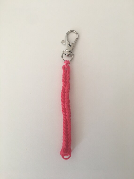 Custom Loom Band Keychain Fishtail Pattern high Quality Rainbow
