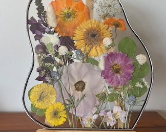 Bridal bouquet preservation DEPOSIT| Bespoke stained glass frame | pressed flower | Brisbane Sunshine Coast floral preservation artist