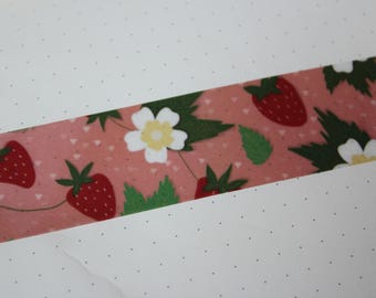 Nastro Washi con fiori di fragola