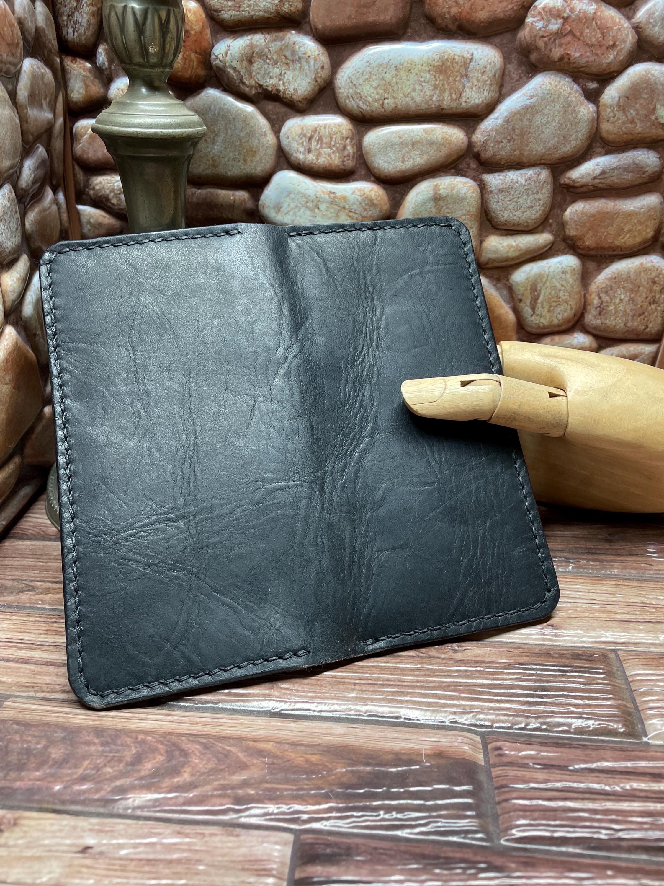 The Rover Ii Wallet Roper Wallet “ the Roper” Handmade Black Horween Derby, Black Thread ...