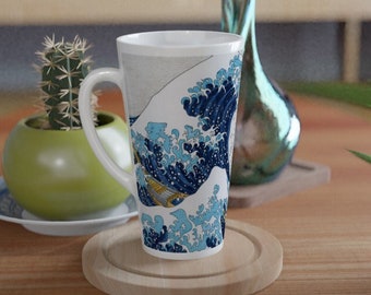 The Great Wave Japanese, Large Tea Mug, Large Coffee Mugs, Latte Cup | 16 Oz