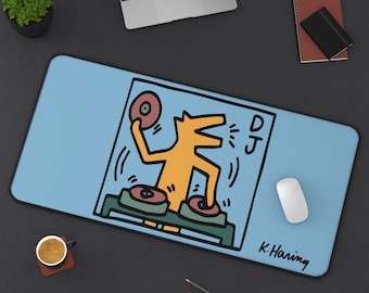 Alfombrilla de escritorio DJ Keith Haring: decoración moderna para el hogar y la oficina