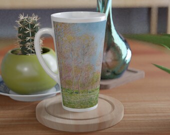 Claude Monet 16 Oz Tea Mug, Spring in Giverny Latte Cup, Large Ceramic Mug, Trendy Workspace | 16oz.