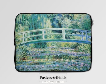 Claude Monet Laptop Sleeve, Water Lilies and Japanese Bridge iPad Travel Case, Tablet Pouch, 12/13/15 inch