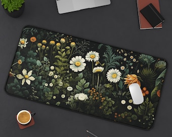 Wildflower Cottagecore XL Mousepad, Desk Decor