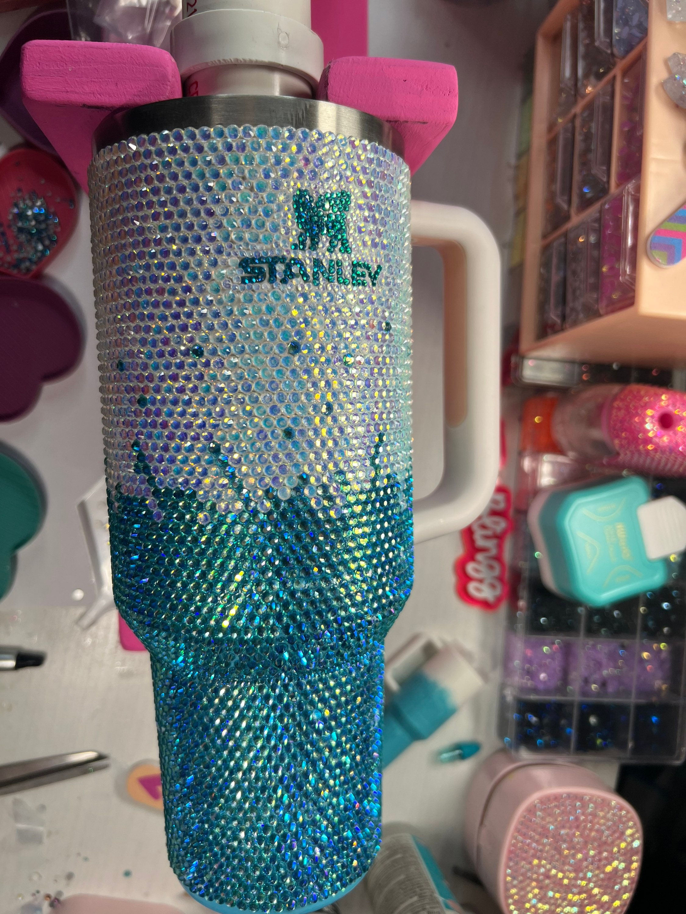 Customized Glitter Ombre Stanley Tumbler Ombré Confetti 