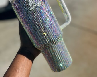 Full Bling Rhinestone Stanley 40oz Tumbler |  Stanley Tumbler | Custom   | Glass Rhinestone Tumbler | Custom Designs upon request