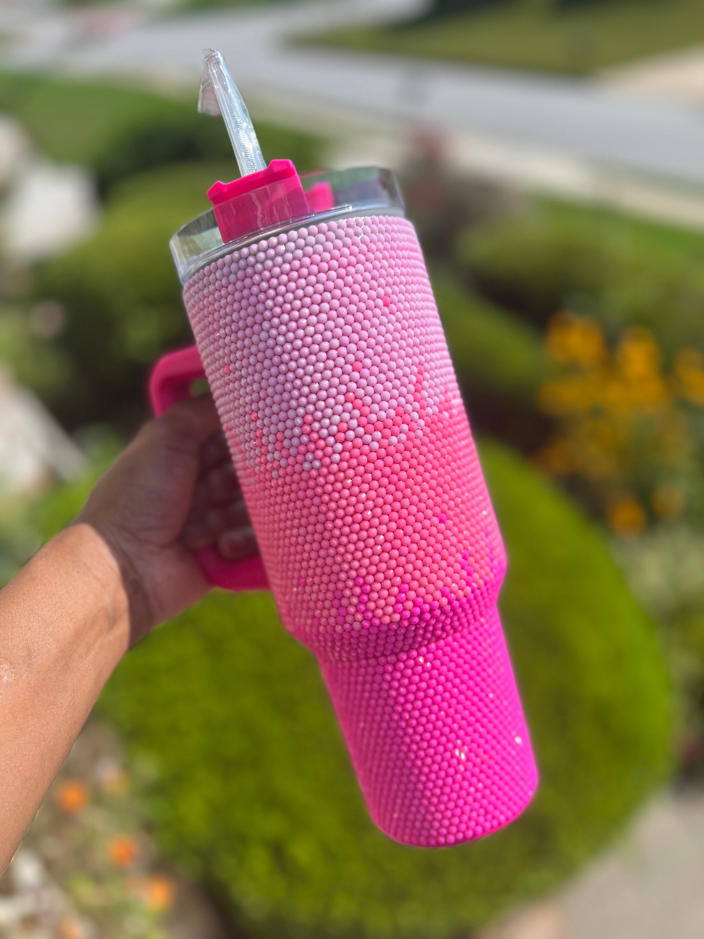 The sparkliest pretty in pink blimg stanley tumbler ✨ Bling cups Avail