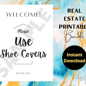 3 Realtor Printable Open House Shoes Sign, Poster. Please Use Shoe Covers, Real Estate, Instant Download Print, Digital Printables, PDF, DIY