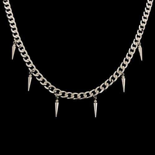 Spike Chain Choker Necklace Gothic Jewelry Spike Necklace - Etsy