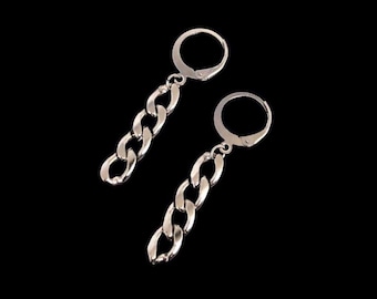 Gourmette mini créoles - unisexe homme femme en acier inoxydable gothique grunge Huggie Sleeper goutte bijoux cadeau d&#39;anniversaire cadeau
