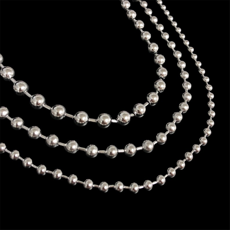 Chunky Ball Chain Necklace Unisex Mens Womens Jewelry Stainless Steel Waterproof Thick Silver Plain Basic Simple Choker Gothic Emo Fashion image 6