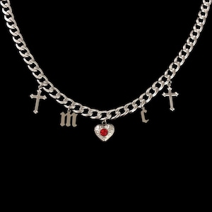 Para a eternidade personalizado casal amor corrente colar-presente de aniversário dos namorados aço inoxidável antigo inglês carta charme jóias gargantilha grossa