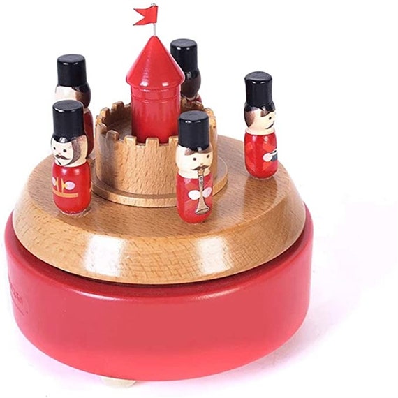Nutcracker Beech Wooden Rotary Music Box Birthday Furniture