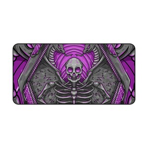 Goth Coffin Desk Mat, Long Desk Mats, Mousepad, Gaming Mousepad, Large Deskpad, Handdrawn, Extended image 2