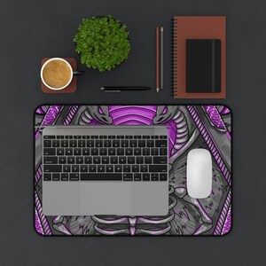 Goth Coffin Desk Mat, Long Desk Mats, Mousepad, Gaming Mousepad, Large Deskpad, Handdrawn, Extended image 9