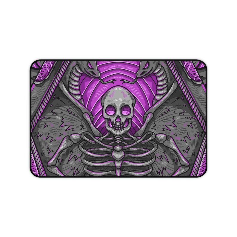 Goth Coffin Desk Mat, Long Desk Mats, Mousepad, Gaming Mousepad, Large Deskpad, Handdrawn, Extended image 7