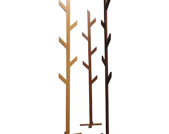 Minimalist Design Free Standing Cloth and Coat Rack - Modern Entryway Organizer Coat Rack Solid Beech Wood