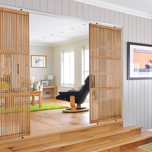 Custom Slat Room Divider: Tension or Screw Installation, Home Privacy Screen