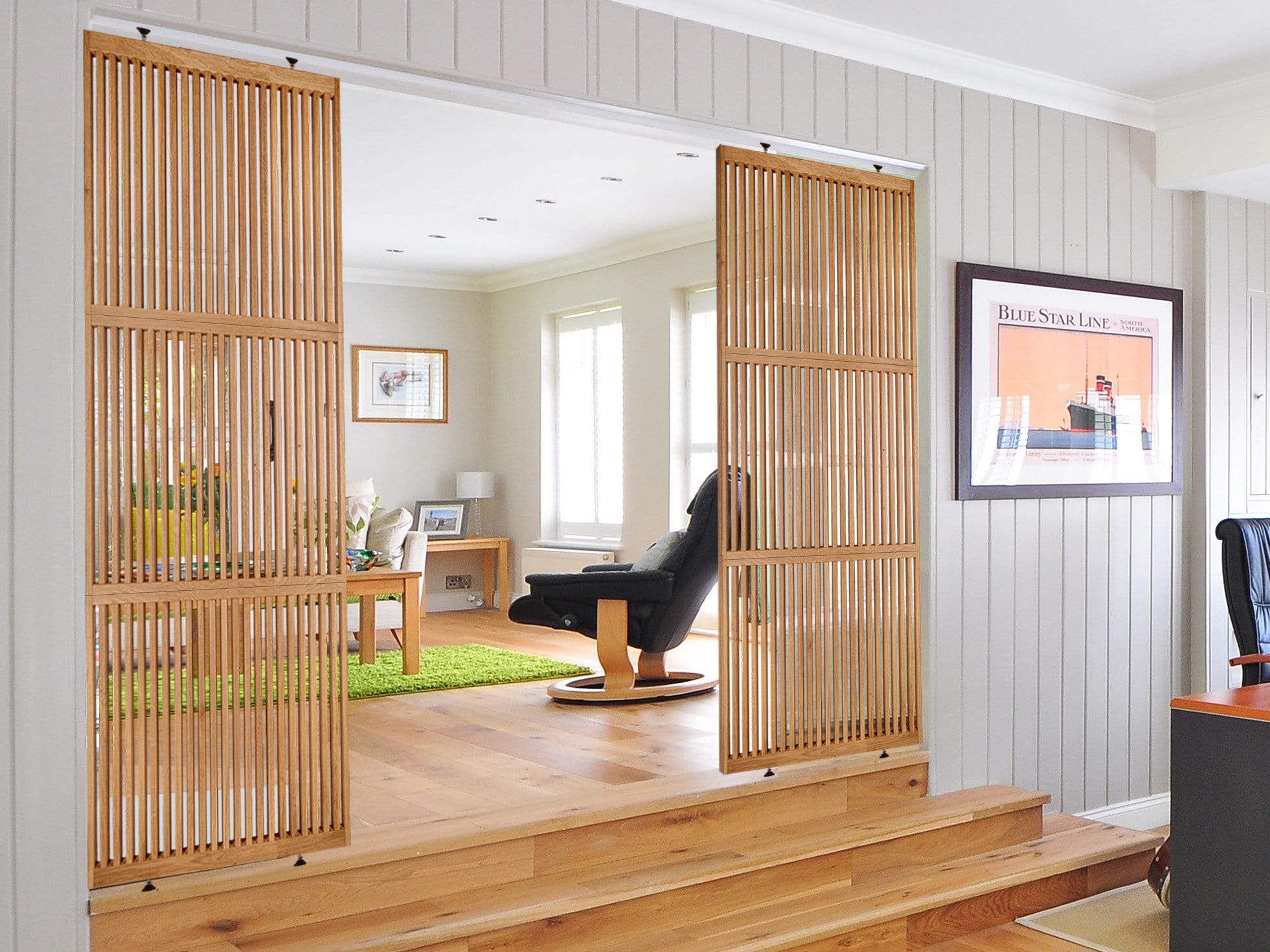 Custom Slat Room Divider: Tension or Screw Installation, Home Privacy Screen