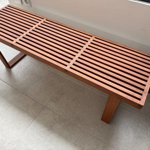 Custom Solid Beech Wood Slatted Bench: Made To Order Seating