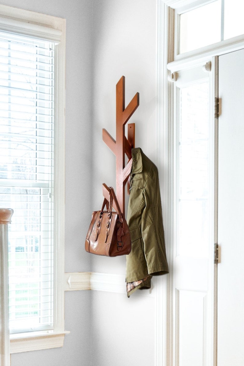 Wooden Coat Rack, Coat Hanger, Coat Stand, Clothes Hanger, Tree Shape Clothes Hanger, Entryway Organizer