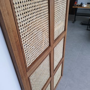 Rattan Door Panel, Sliding Door, Bi-fold Door, Folding Door, Solid Wood, Custom Size, Made to Order