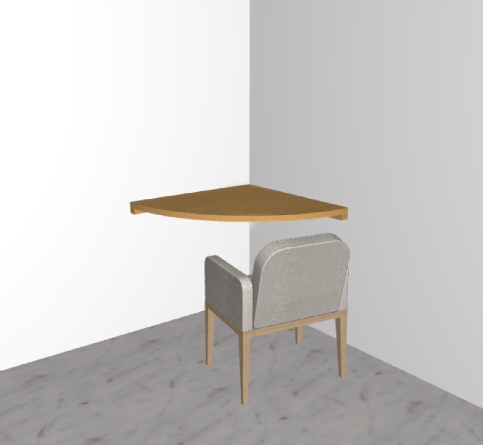 Custom Floating Round Corner Desk Solid Wood Home Office Etsy