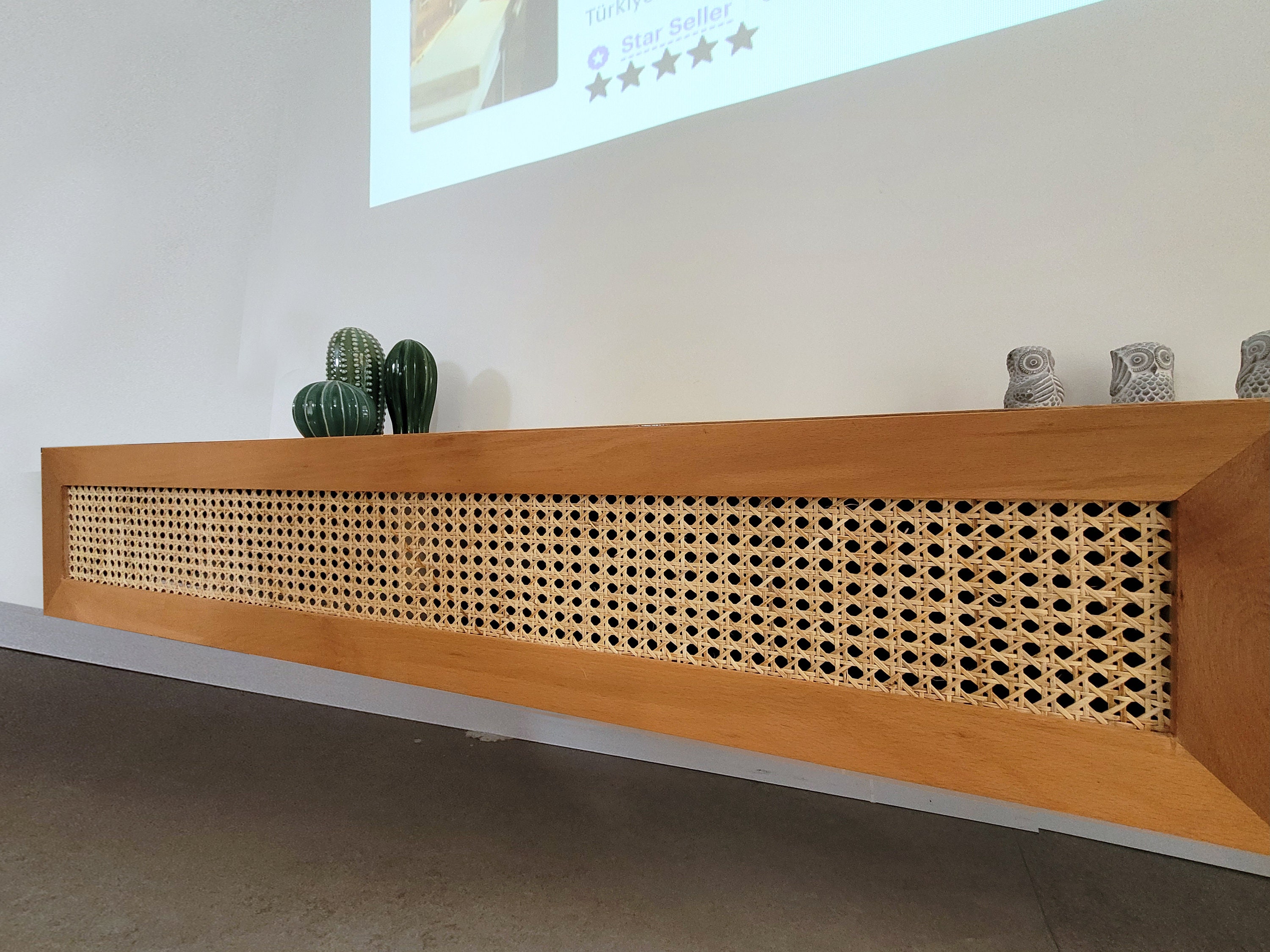 Rattan Cabinet Door, Custom Size, Made of Natural Rattan and Solid