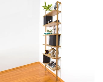 Minimalist style custom Book Shelf, Made to Order, Modular Wooden Bookcase for Wall, Modern Solid Wood Bookshelf, Scandinavian Design