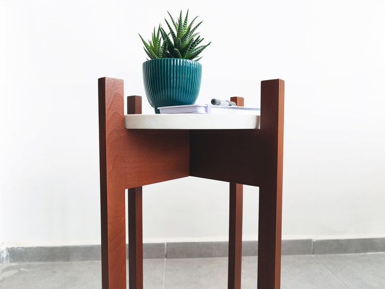 Wooden Plant Stand, Set of Three, 3 Tiers, Solid Wood Plant Holder, Mid-century, Modern and Stylish image 2