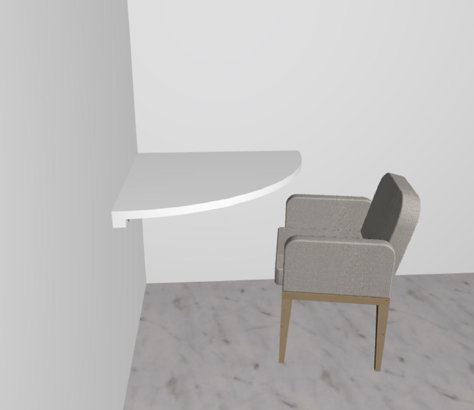 Custom Floating Round Corner Desk Solid Wood Home Office Etsy