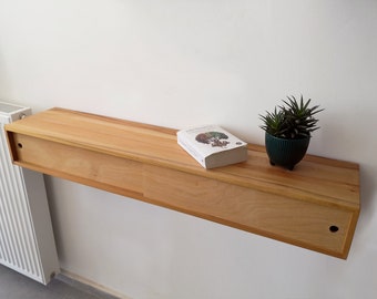Consola de entrada de tamaño personalizado, mesa de entrada estrecha, consola flotante de madera maciza, HECHA A PEDIDO