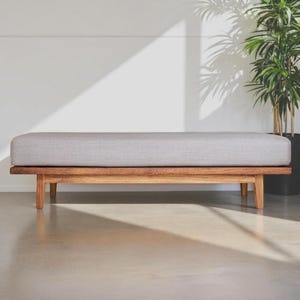Upholstered Chaise, Solid Beech Wood Frame in Custom Sizes
