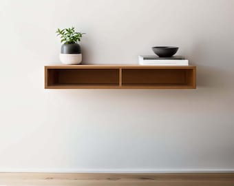 Custom Size Floating Entryway Console Table, No customs duty for the USA and EU, Solid Wood Wall Mounted Shelf, Made to Order
