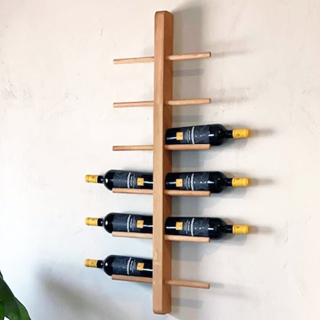 Wine Rack Wall Mounted, Wooden Wine Rack, Custom Size Rustic Modern