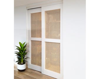 Rattan Panel, Cane Webbing Door, Solid Wood, Custom Size with Sliding and Folding Options